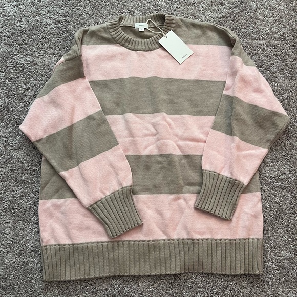 DONNI The Cotton Knit Stripe Crewneck Sweater - Picture 6 of 9